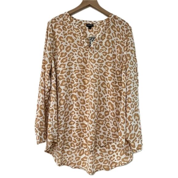 New Torrid Brown Leopard Cheetah Print Top - Size 1X - Picture 1 of 7